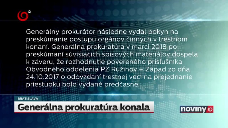 Generálna prokuratúra konala