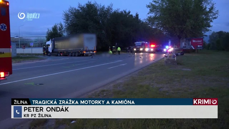 TRAGICKÁ ZRÁŽKA MOTORKY A KAMIÓNA