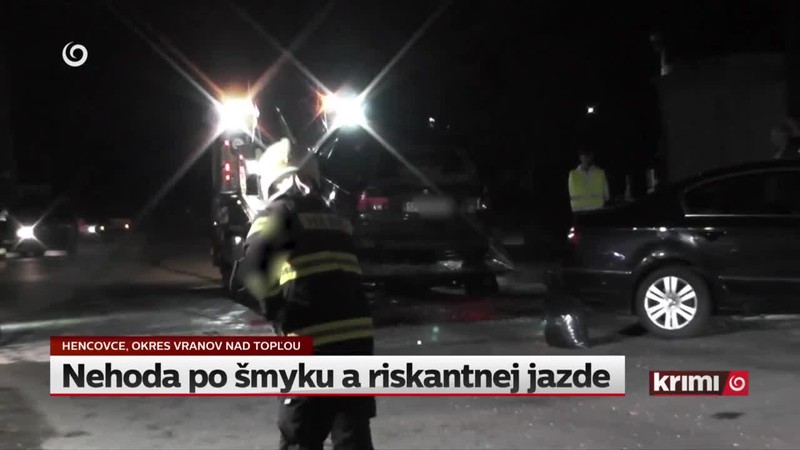 Nehoda po šmyku a riskantnej jazde