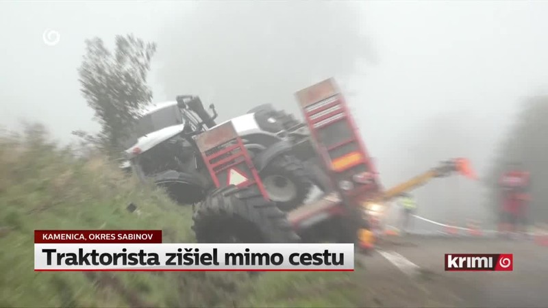 Traktorista zišiel mimo cestu
