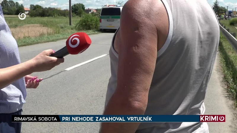 PRI NEHODE ZASAHOVAL VRTUĽNÍK