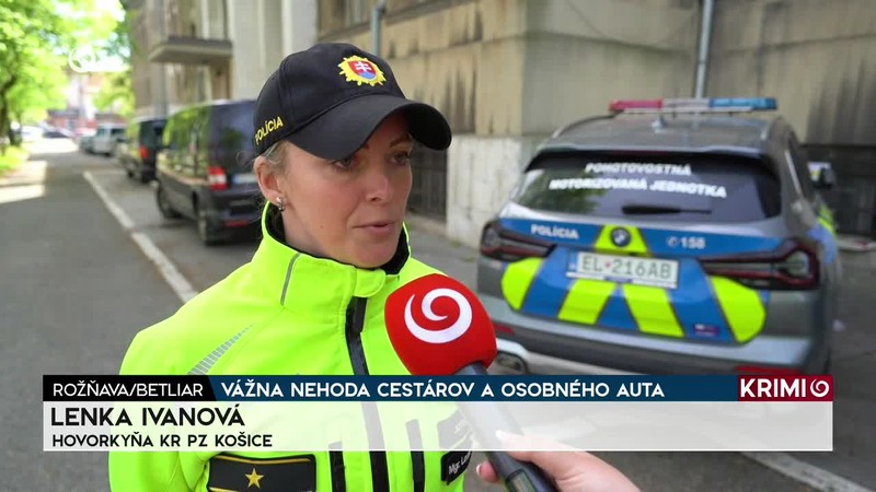 VÁŽNA NEHODA CESTÁROV A OSOBNÉHO AUTA
