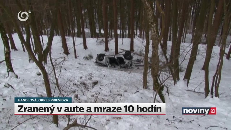 Zranený v aute a mraze 10 hodín