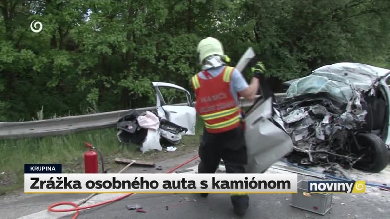 Zrážka osobného auta s kamiónom