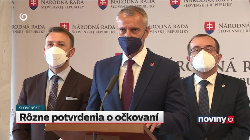 Rôzne potvrdenia o očkovaní