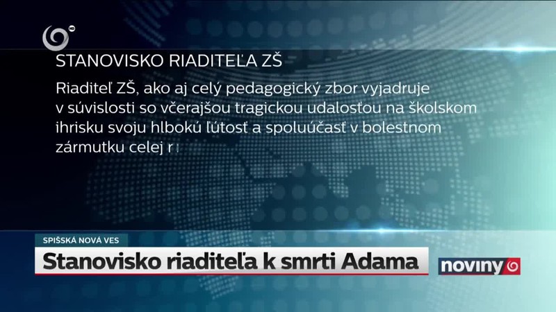 Stanovisko riaditeľa k smrti Adama
