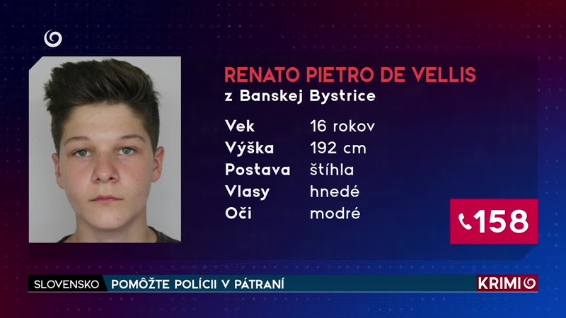 POMÔŽTE POLÍCII V PÁTRANÍ,