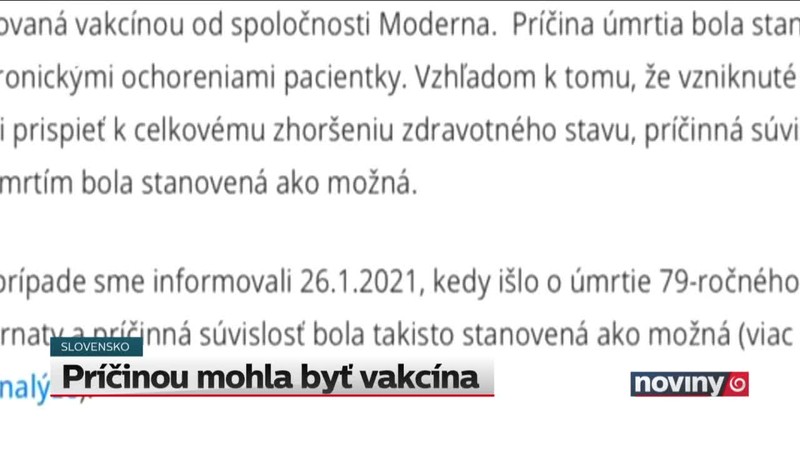 Príčinou mohla byť vakcína