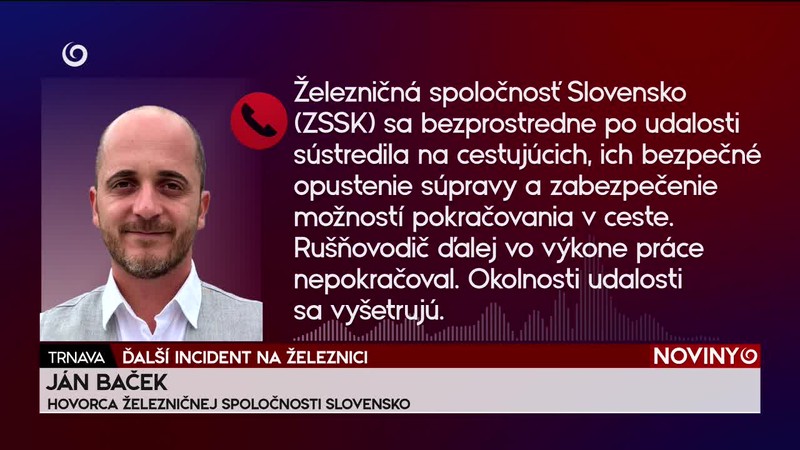 ĎALŠÍ INCIDENT NA ŽELEZNICI