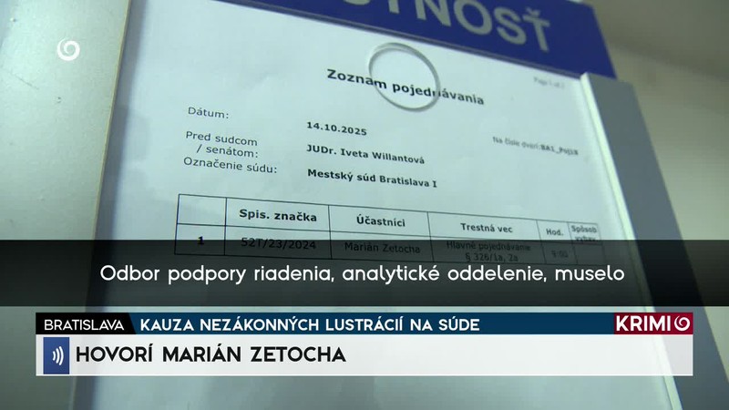 KAUZA NEZÁKONNÝCH LUSTRÁCIÍ NA SÚDE