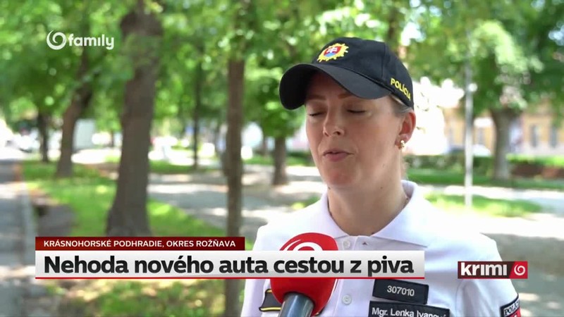 Nehoda nového auta cestou z piva