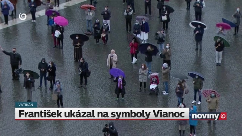 František ukázal na symboly Vianoc
