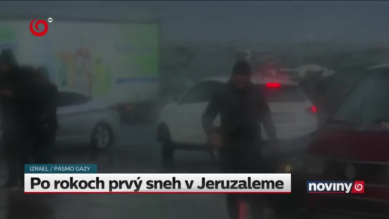 Po rokoch prvý sneh v Jeruzaleme