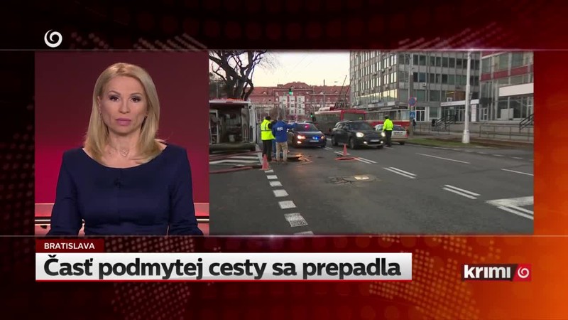 Časť podmytej cesty sa prepadla