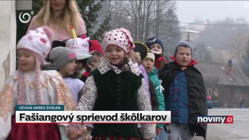 Fašiangový sprievod škôlkarov