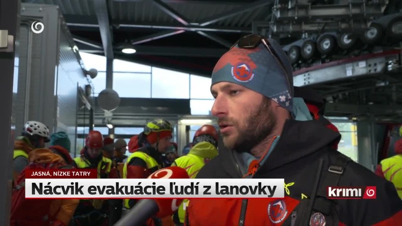 Nácvik evakuácie ľudí z lanovky