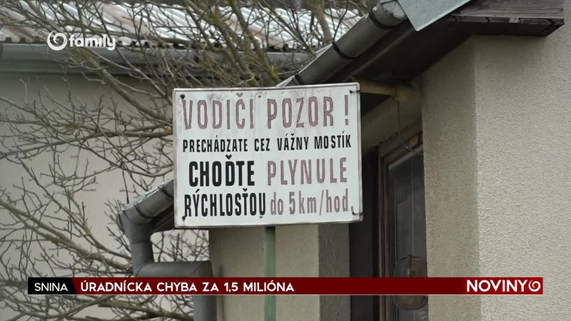 ÚRADNÍCKA CHYBA ZA 1,5 MILIÓNA