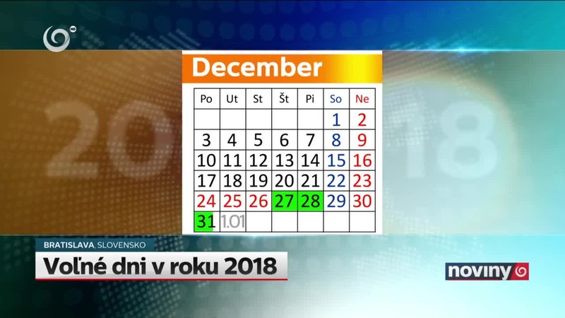 Voľné dni v roku 2018