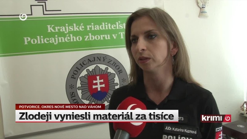 Zlodeji vyniesli materiál za tisíce