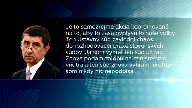 Ústavný súd vracia kauzu Babiš a spisy ŠTB na krajský súd