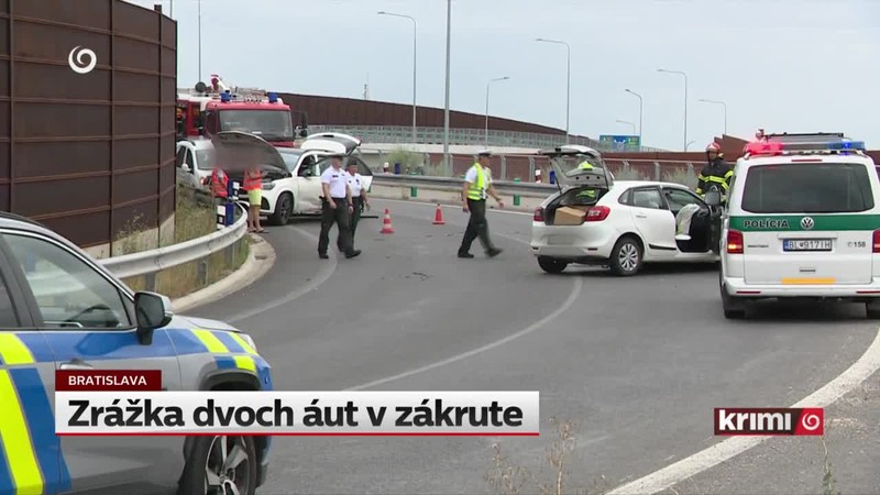 Zrážka dvoch áut v zákrute