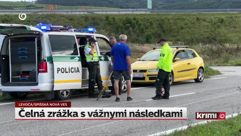 Čelná zrážka s vážnymi následkami