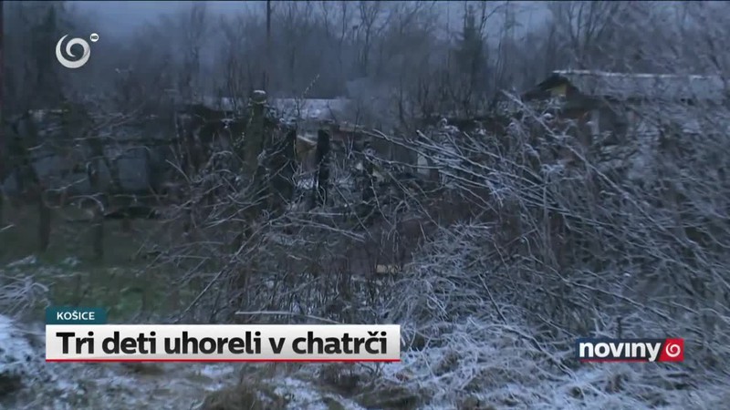 Tri deti uhoreli v chatrči