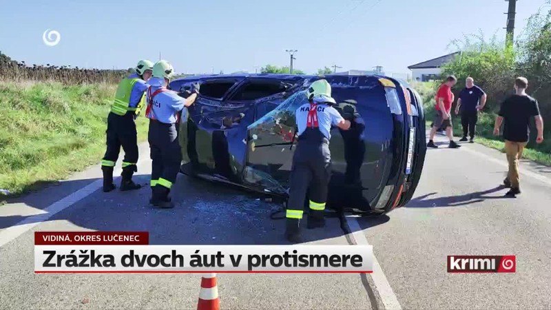 Zrážka dvoch áut v protismere
