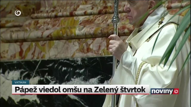 Pápež viedol omšu na Zelený štvrtok