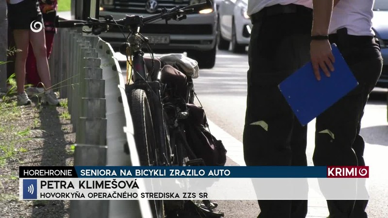 SENIORA NA BICYKLI ZRAZILO AUTO