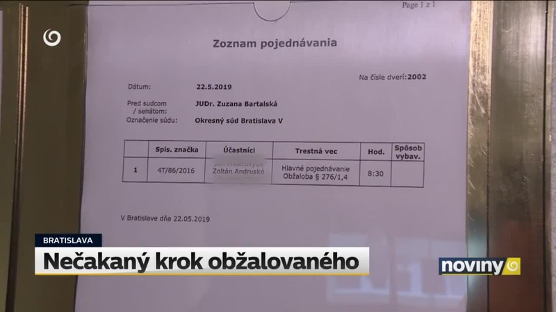 Nečakaný krok obžalovaného