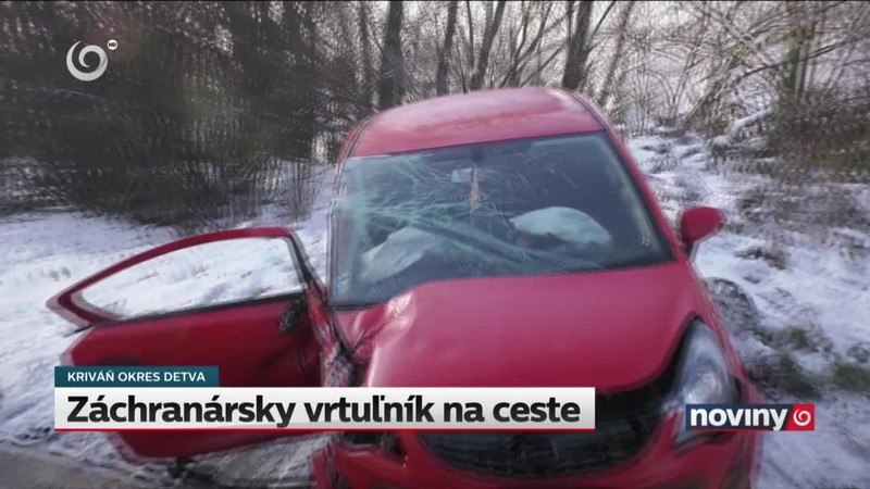 Záchranársky vrtuľník na ceste