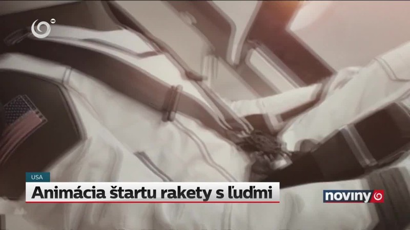 Animácia štartu rakety s ľuďmi