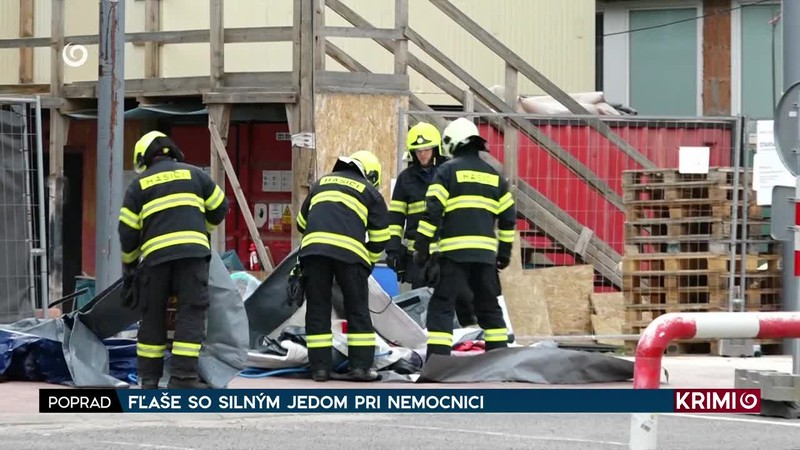 FĽAŠE SO SILNÝM JEDOM PRI NEMOCNICI