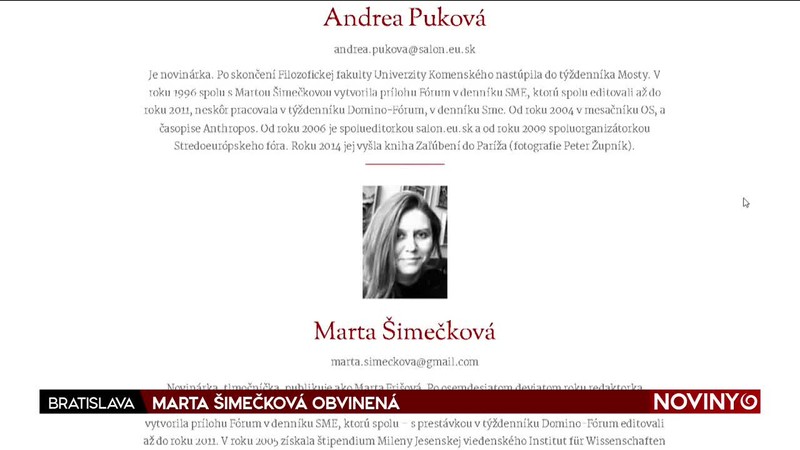 MARTA ŠIMEČKOVÁ OBVINENÁ