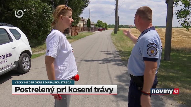 Postrelený pri kosení trávy