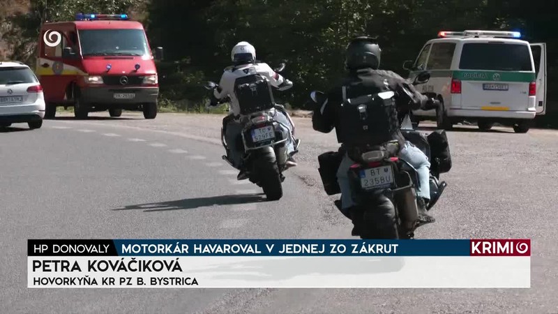 MOTORKÁR HAVAROVAL V JEDNEJ ZO ZÁKRUT