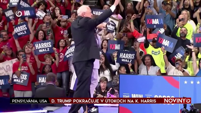 D. TRUMP POKRAČUJE V ÚTOKOCH NA K. HARRIS