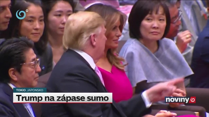 Trump na zápase sumo