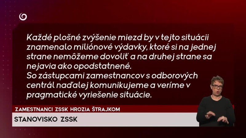 ZAMESTNANCI ZSSK HROZIA ŠTRAJKOM
