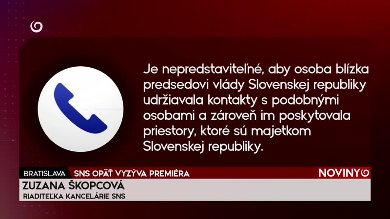 SNS OPÄŤ VYZÝVA PREMIÉRA