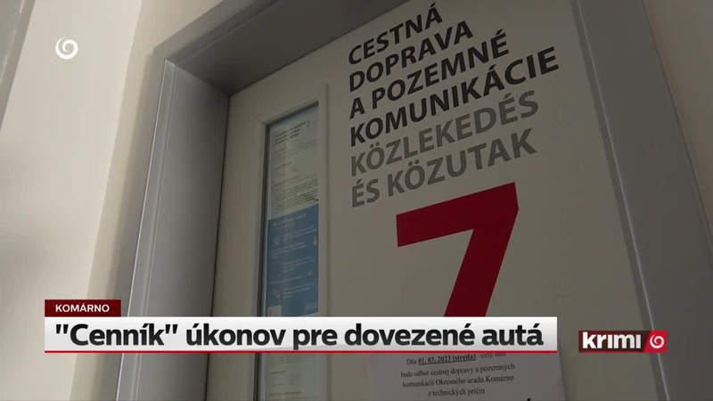 "Cenník" úkonov pre dovezené autá