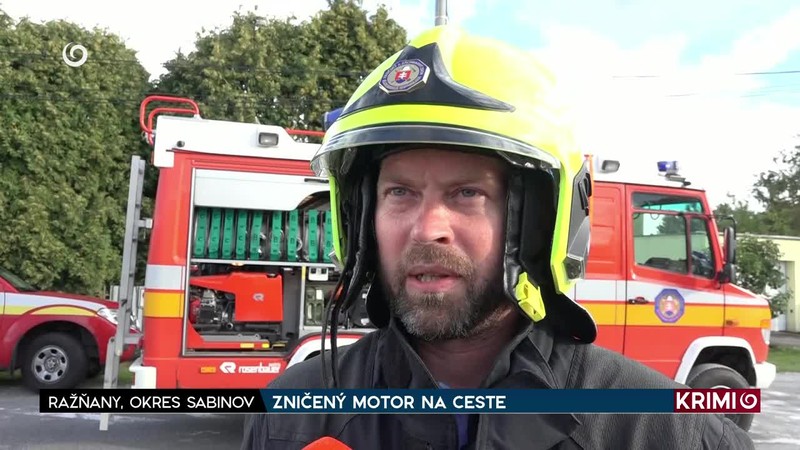 ZNIČENÝ MOTOR NA CESTE