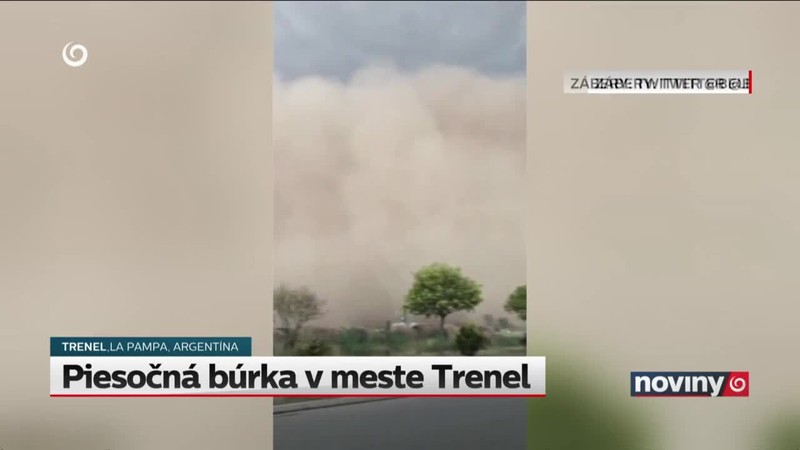Piesočná búrka v meste Trenel