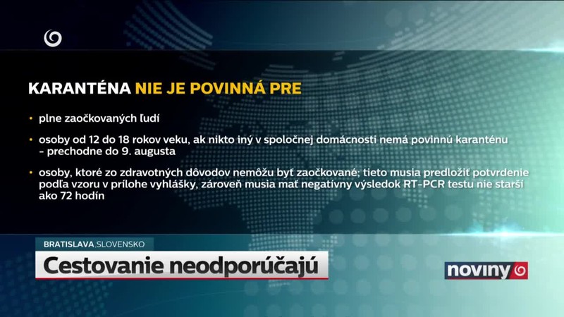 Cestovanie neodporúčajú