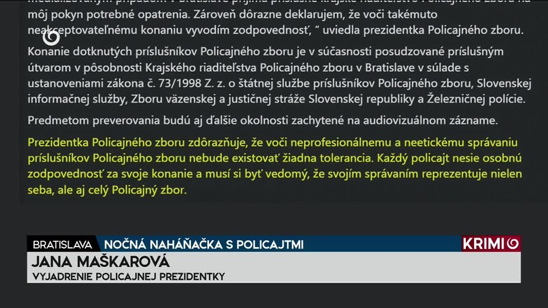 NOČNÁ NAHÁŇAČKA S POLICAJTMI