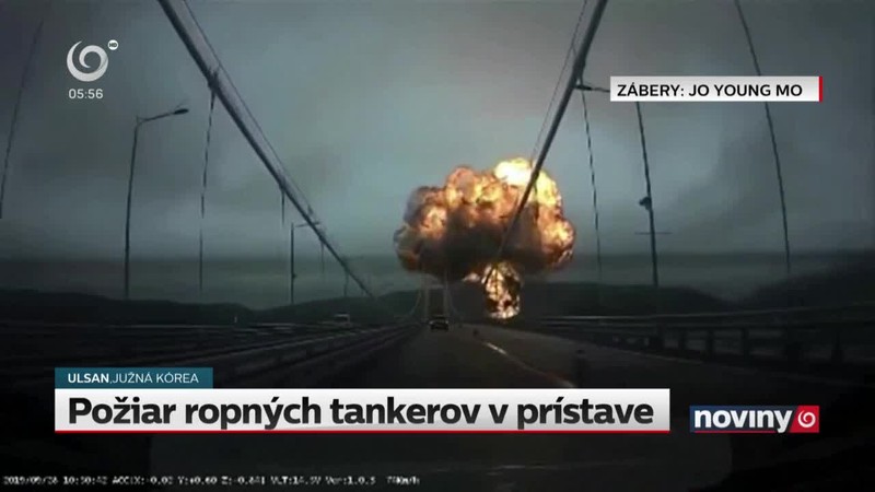Požiar ropných tankerov v prístave