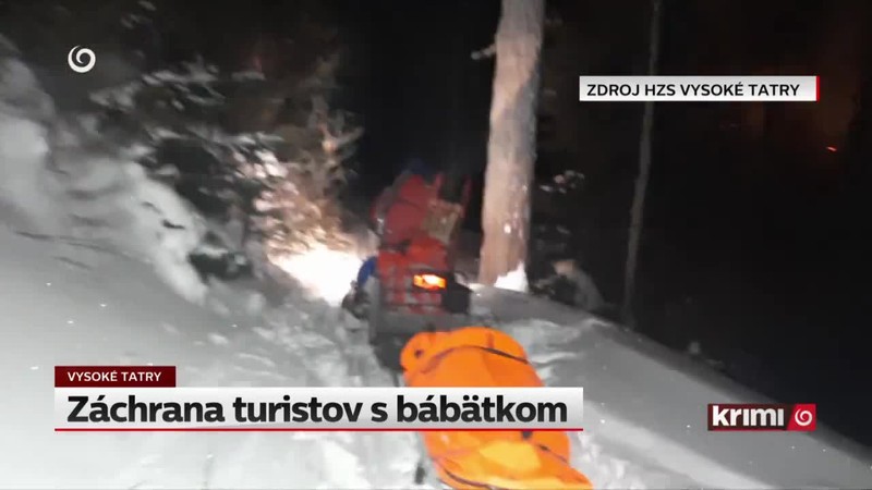 Záchrana turistov s bábätkom