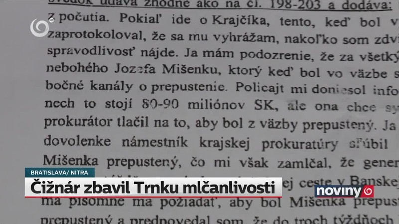 Čižnár zbavil Trnku mlčanlivosti