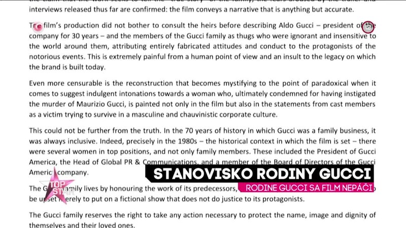RODINE GUCCI SA FILM NEPÁČI